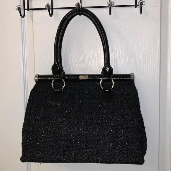 Black Tweed and Black Patent Bag - Picture 13 of 17